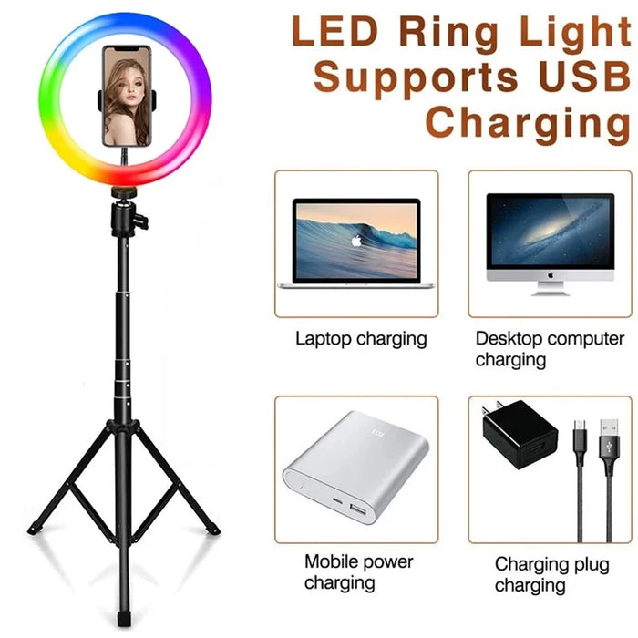 12 Inch Dimmable RGB LED Selfie Ring Fill Light 33CM Photo Ring Lamp