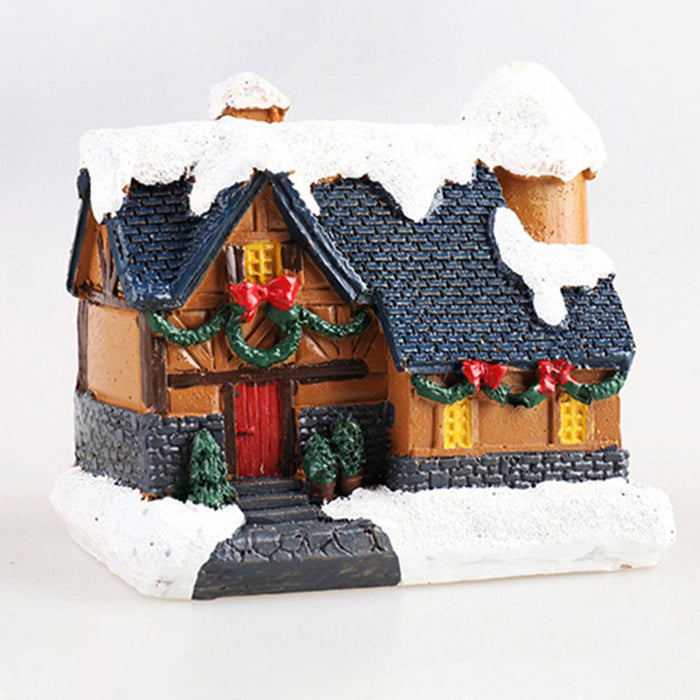 Christmas Scene Village Houses Town Decoration With Warm White Led Light