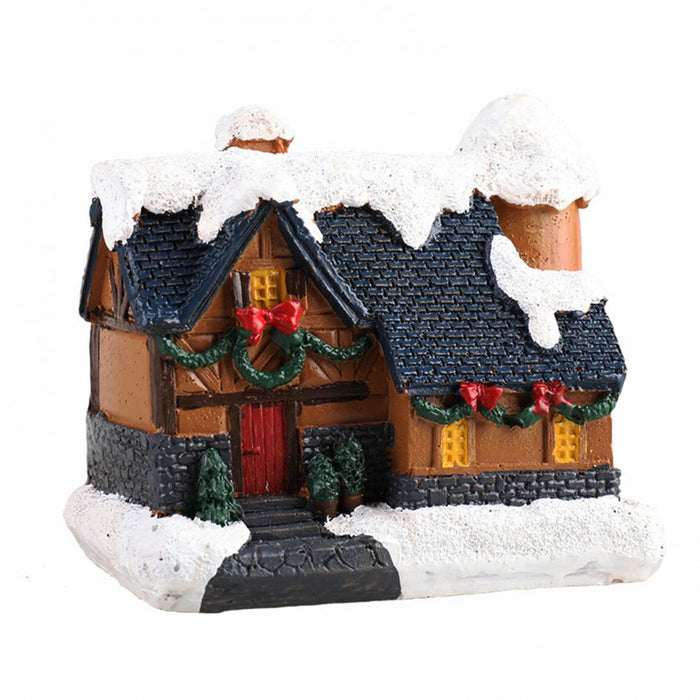 Christmas Scene Village Houses Town Decoration With Warm White Led Light