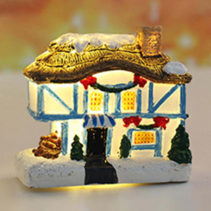 Christmas Scene Village Houses Town Decoration With Warm White Led Light