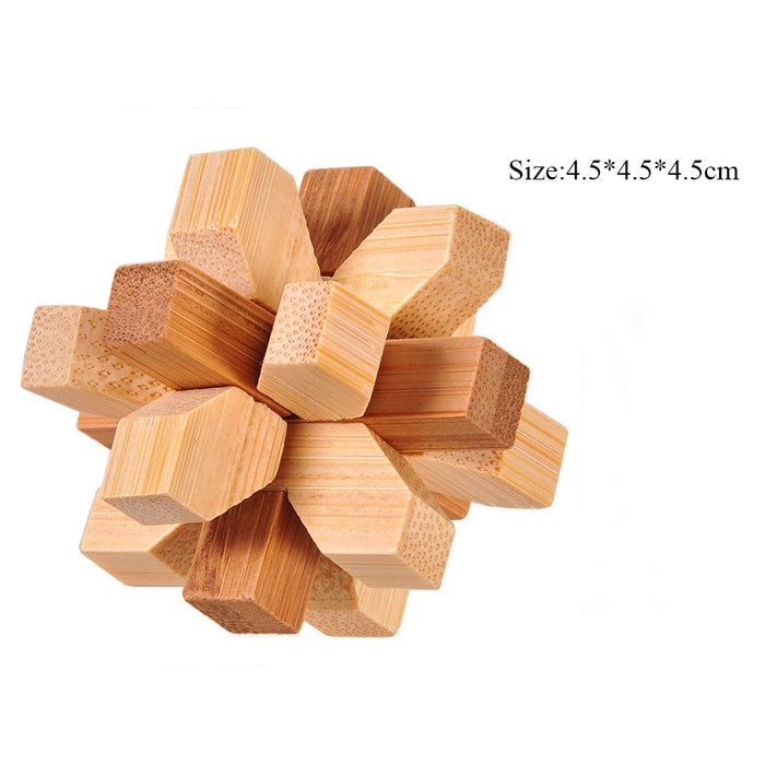 Small Lu Ban Lock IQ Brain Teaser Educational Toy for Kids Children Wooden Kong Ming Unlock Toys Adult Montessori 3D Puzzle Game