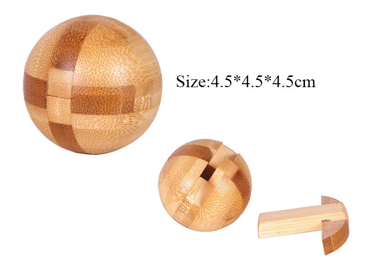 Small Lu Ban Lock IQ Brain Teaser Educational Toy for Kids Children Wooden Kong Ming Unlock Toys Adult Montessori 3D Puzzle Game