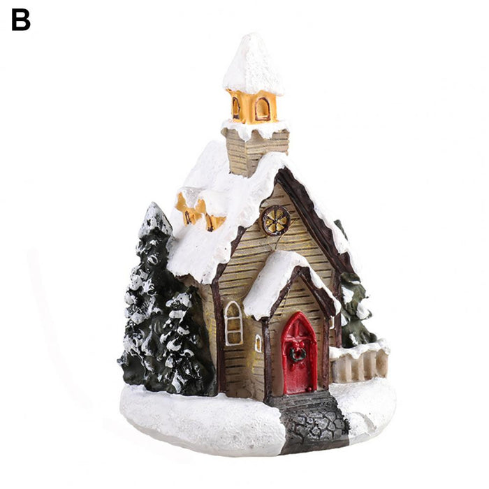 Christmas Scene Village Houses Town Decoration With Warm White Led Light