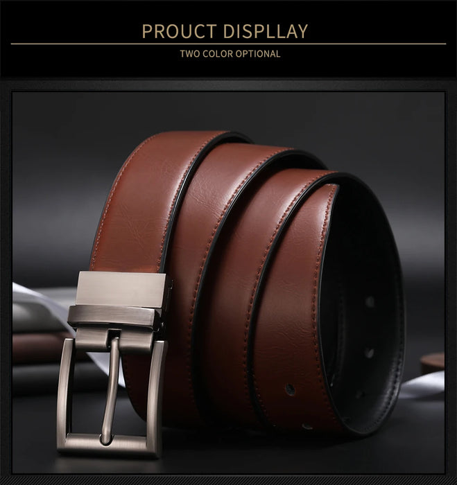 Men Reversible Casual High Quality Belt Man Genuine Leather Belt Male Strap Luxury Trouser Jeans Dress Belt For Men