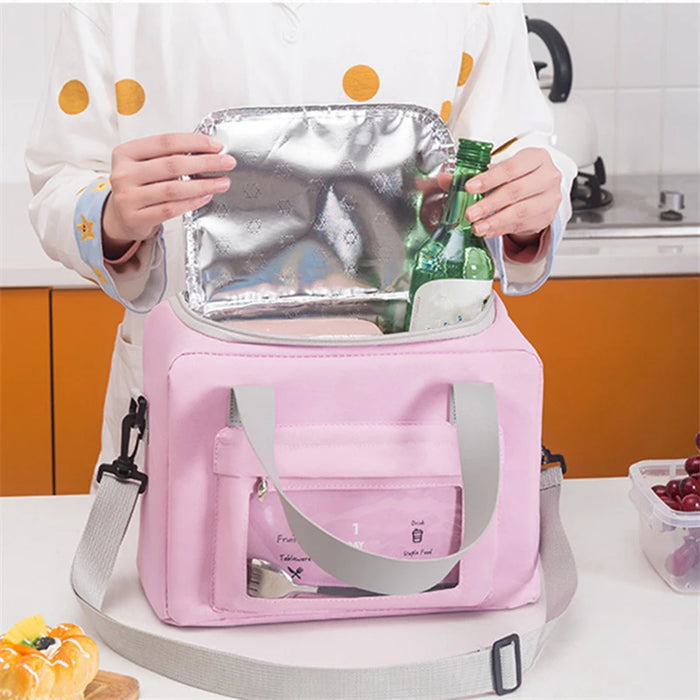 Portable Large-Capacity Insulated Oxford Cloth Lunch Bag