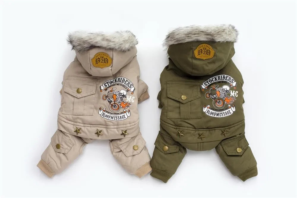 Pet Dog Clothes Winter Warm Dog Green Coat Jumpsuit Thicken Pet Clothing For Yorkshire Teddy Dogs Costume Puppy Clothes Jackets