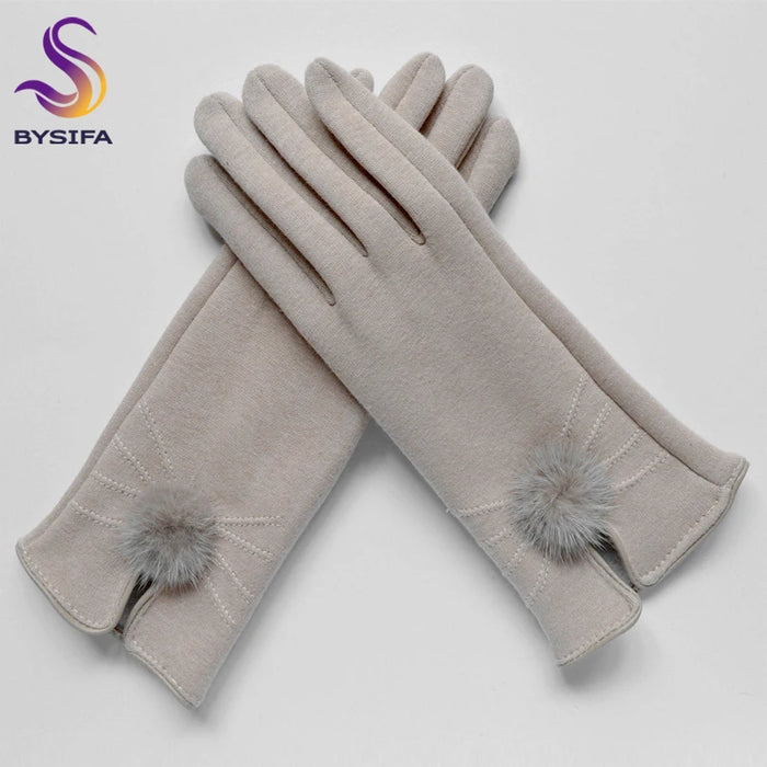 Women Fashion Wool Gloves for Winter Elegant and Soft