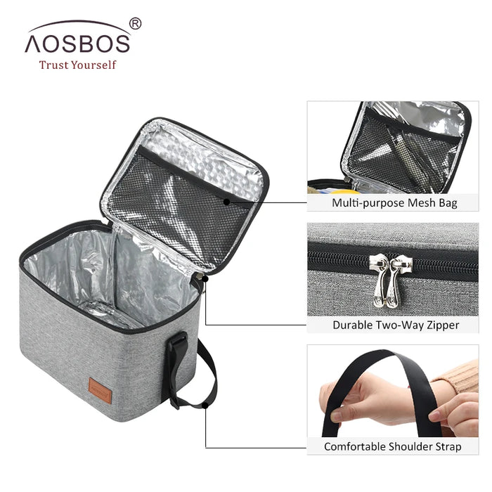 Unisex Insulated Portable Thermal Lunch Bags