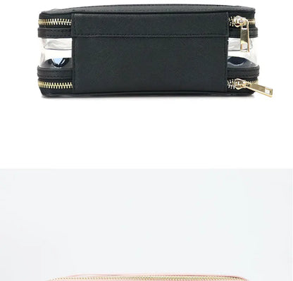 Custom Letters Saffiano Leather Cosmetic Bag Portable Capacity