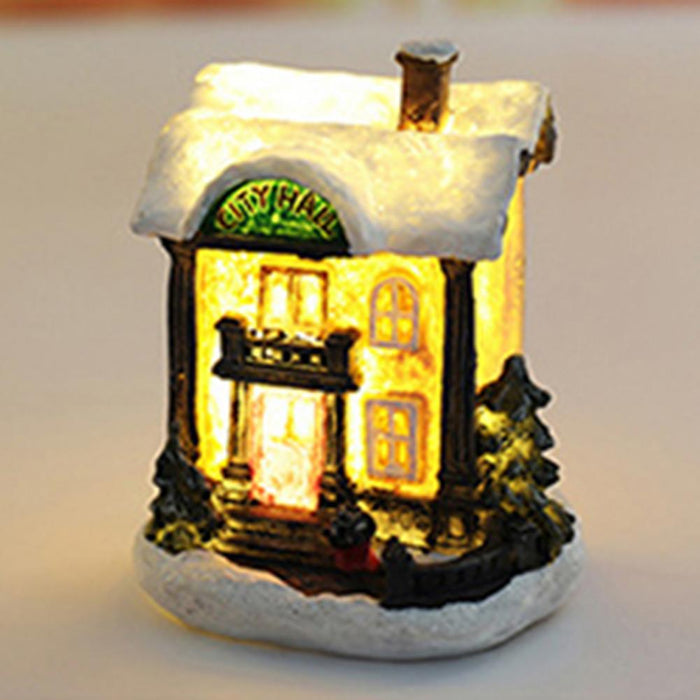 Christmas Scene Village Houses Town Decoration With Warm White Led Light