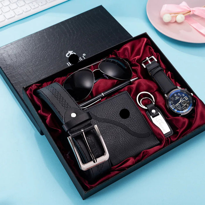 6Pcs/Set Fashion Mens Watches Set Gift Box Best Gifts Luxury for Men
