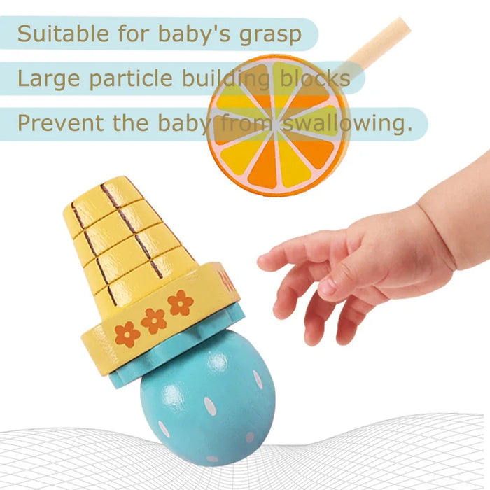 Children Simulation Food Kitchen Toys Wooden Ice Cream Dessert Simulation