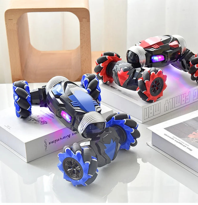 Rc Stunt Car Dual Remote Control Watch Gesture Sensor Drift 2.4GHz 4wd Rotation Deformation Electric Toy for Kids Boys Christmas