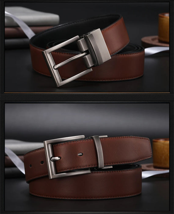 Men Reversible Casual High Quality Belt Man Genuine Leather Belt Male Strap Luxury Trouser Jeans Dress Belt For Men