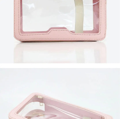 Custom Letters Saffiano Leather Cosmetic Bag Portable Capacity