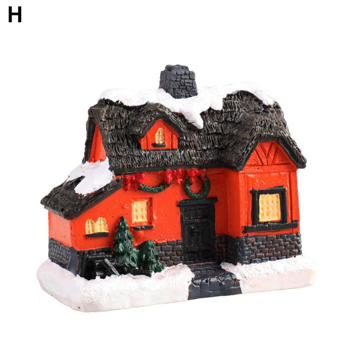 Christmas Scene Village Houses Town Decoration With Warm White Led Light