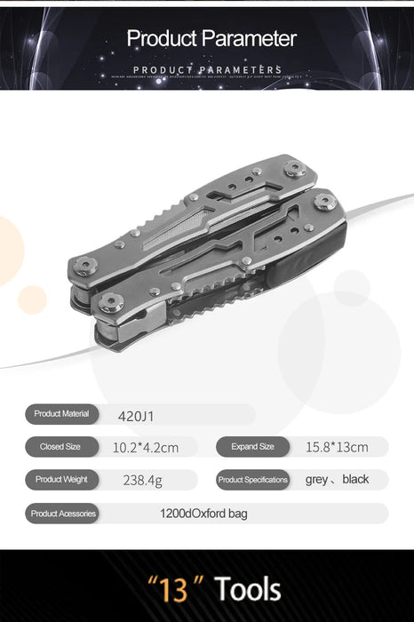Multipurpose Knife Stainless Steel Multi-tool Pocket Knife Pliers Folding Knife Pliers Portable Folding Blade Survival Knife