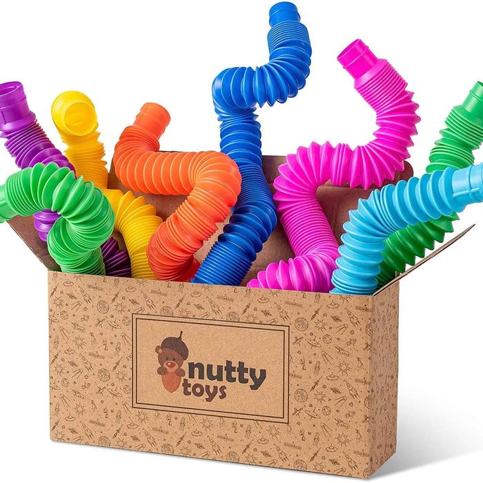 4 Pack Mini Tube Sensory Fidget Toy Colorful Heavy-Duty  for Construction Building Educational Toys for Stress Autism ADHD