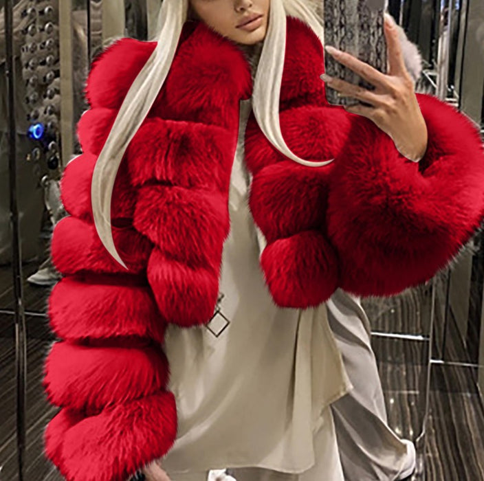 Casual White Black Fluffy Fall Winter Faux Fur Coat Women Short Jacket Long Sleeve Cropped Puffer Fur Jacket For Women Outwear