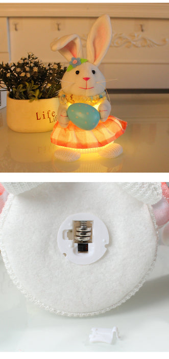 Easter Bunny Gnome Led Light Large Easter Rabbit Ornaments for Home Office Spring Easter Party Bunny Gnome Hanging Ornament 2024
