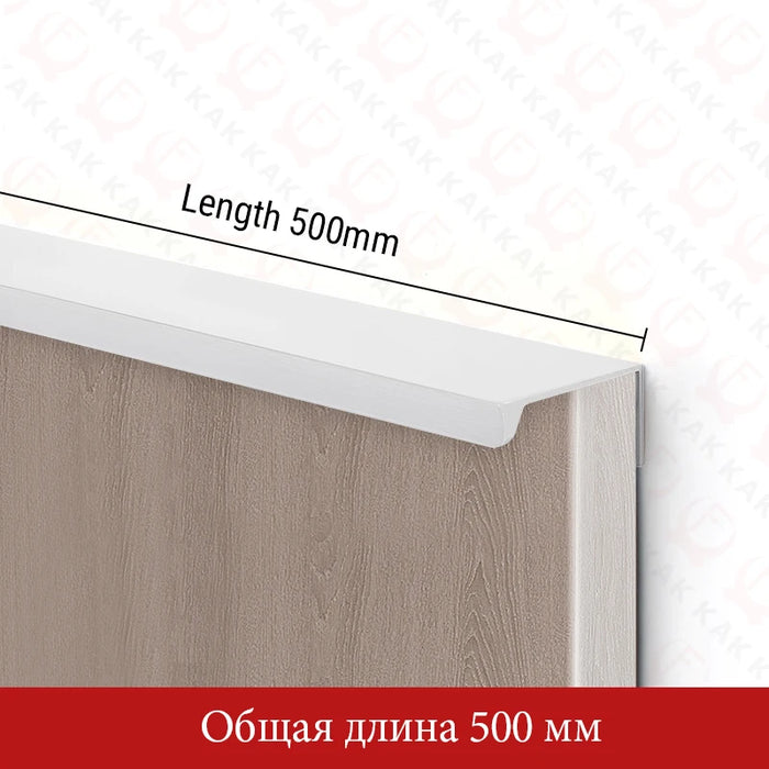 KAK Hidden Long Furniture Handles Black Kitchen Cabinet Handle Pulls Non Punched Aluminum Alloy Cupboard Door Handle Hardware