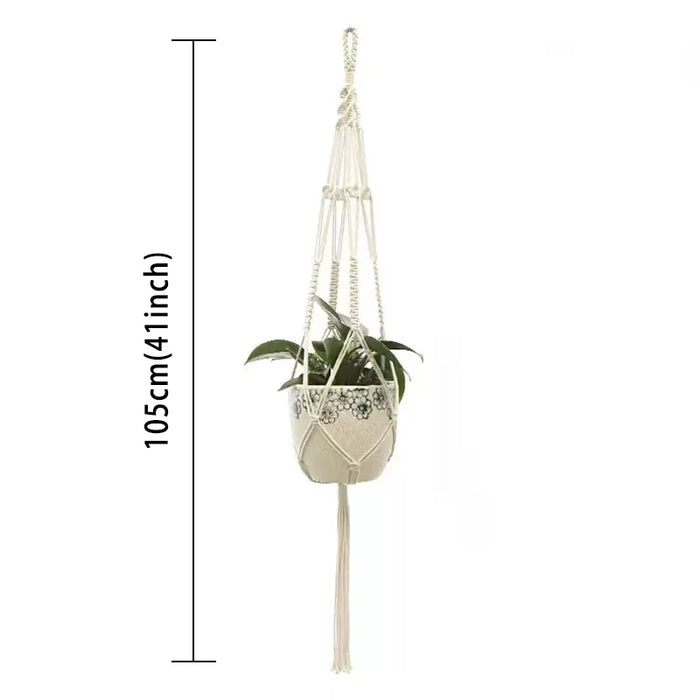 Hanging Plant Handmade Macrame Plant Hanger Flower Pot Planter Hanger Wall Decor Courtyard Garden Hanging Planter Hanging Basket