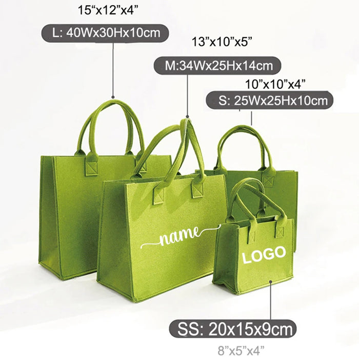 Personalized Tote Handbag with Name Felt Totter