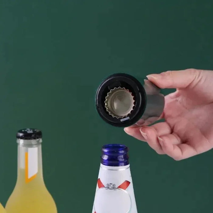 Creative Magnetic Automatic Beer Bottle Opener Kitchen Stainless Steel Press Lid Beer Corkscrew Tools Portable Bar Gadgets