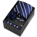 Men's tie gift set, style BBJ-04: tie, pocket square, cufflinks and pins in a gift box
