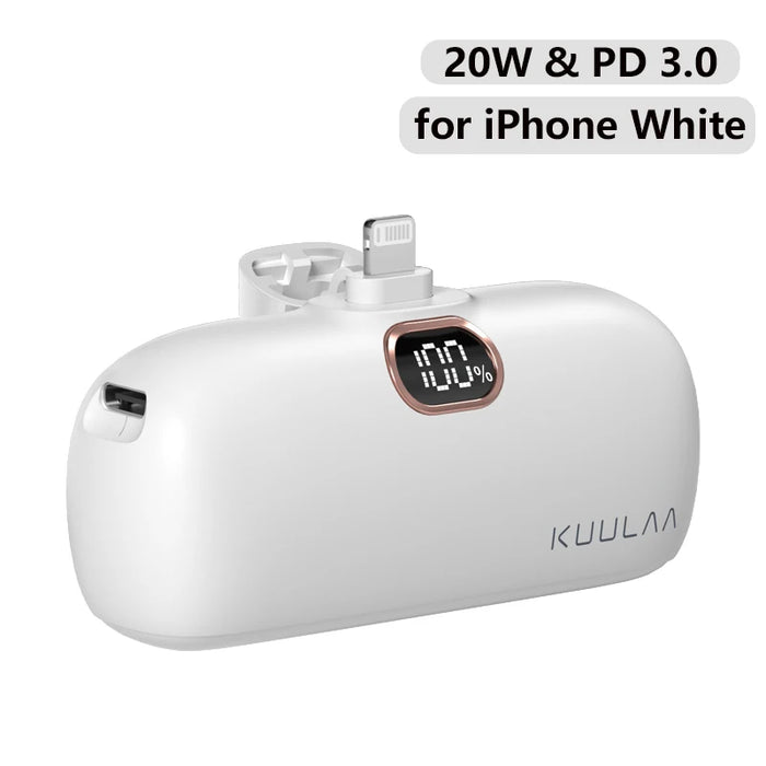 KUULAA Mini Power Bank 5000mAh PowerBank Fast Charging Portable Charger For iPhone 17 16 14 Xiaomi Samsung poco External Battery