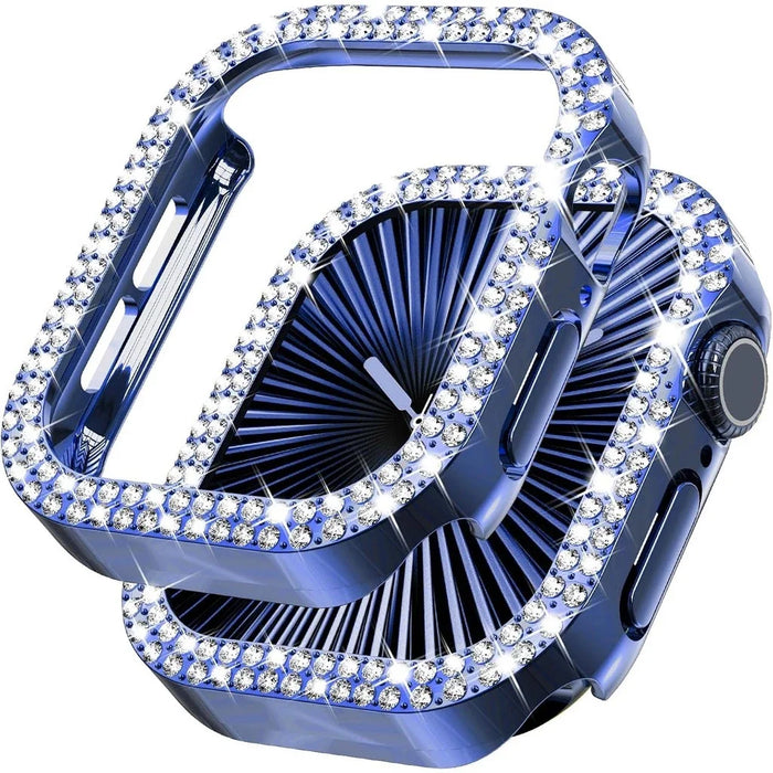Bling Diamond Hollow Case for Apple Watch 46mm 42mm 40mm 41/44/45/49/41mm for iWatch Series 11 10 9 8 7 6 5 4 3 Protector Cover