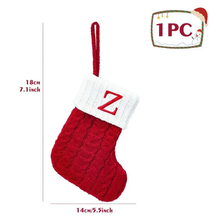 Christmas Alphabet Knitting Socks Christmas Tree Ornaments Christmas Decorations For Home 2025 Navidad Noel New Year 2026 Gifts