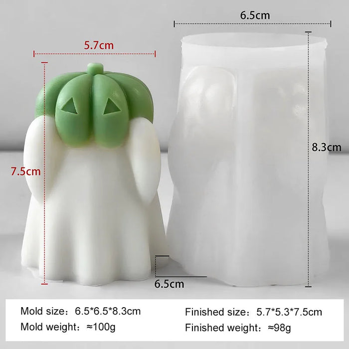 3D Halloween Pumpkin Spooky Silicone Mold DIY Ghost Aroma Candle Resin Plaster Mould Halloween Candle Making Supplies
