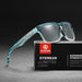 KDEAM square polarized sunglasses, smoked grey lenses (C20)