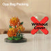 Orange chrysanthemum micro block bouquet, version without dome