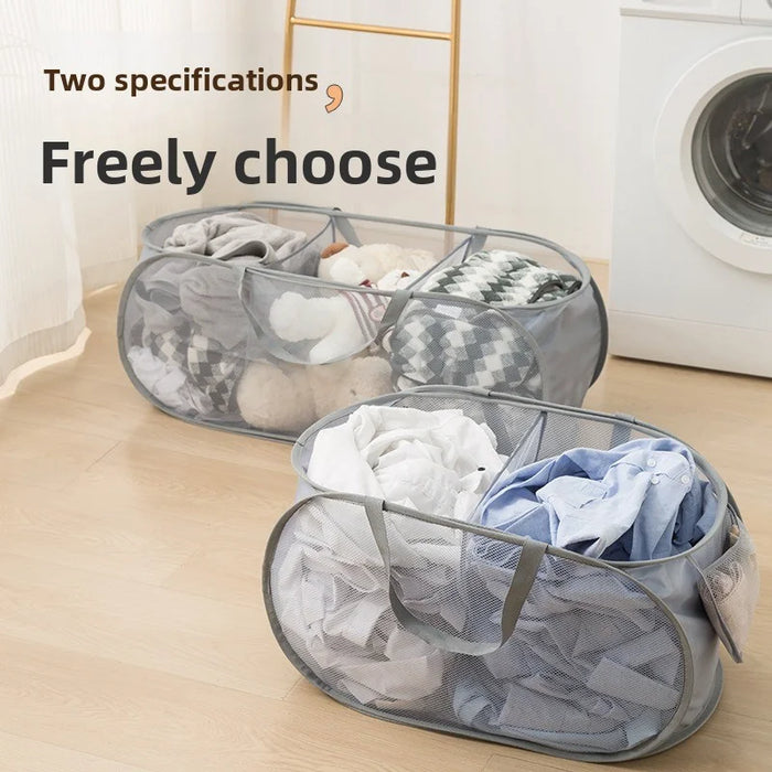 Large Capacity Laundry Basket Foldable Storage Basket with Ventilated Skeleton for Dirty Clothes Easy to Carry and Organize