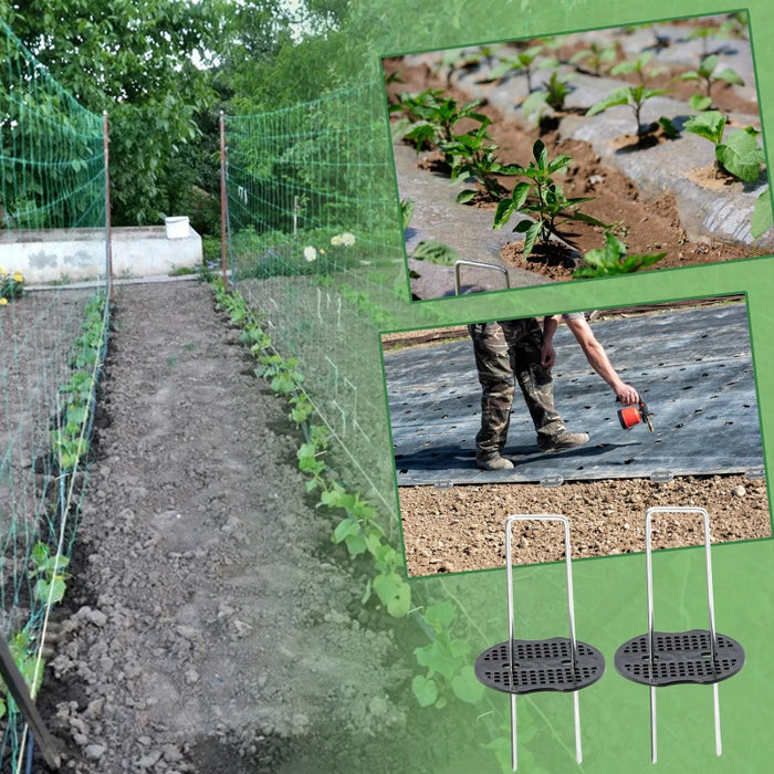 40Pcs/Pack Garden Peg Silver Metal U-Shape Garden Staple Garden Ground Nail Film Fixed Pegs Gardening Fixing Tools Film Peg