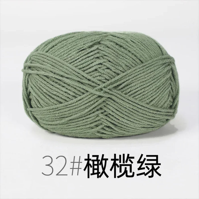 Organic Cotton Yarn 4ply Baby Milk Knitted Yarn For Craft Sweater Hat Dolls Scarves 1 Ball 50g Soft Wool Crochet Yarn Wholesale