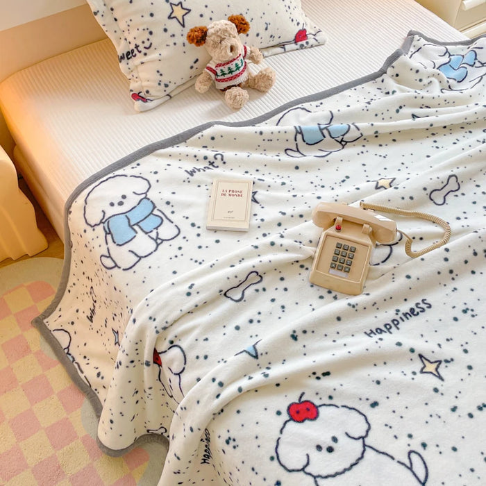 YanYangTian 2024 New Capybara Thin blanket sofa cover bedding Cute puppy print Autumn Winter warm comforter Home and decoration