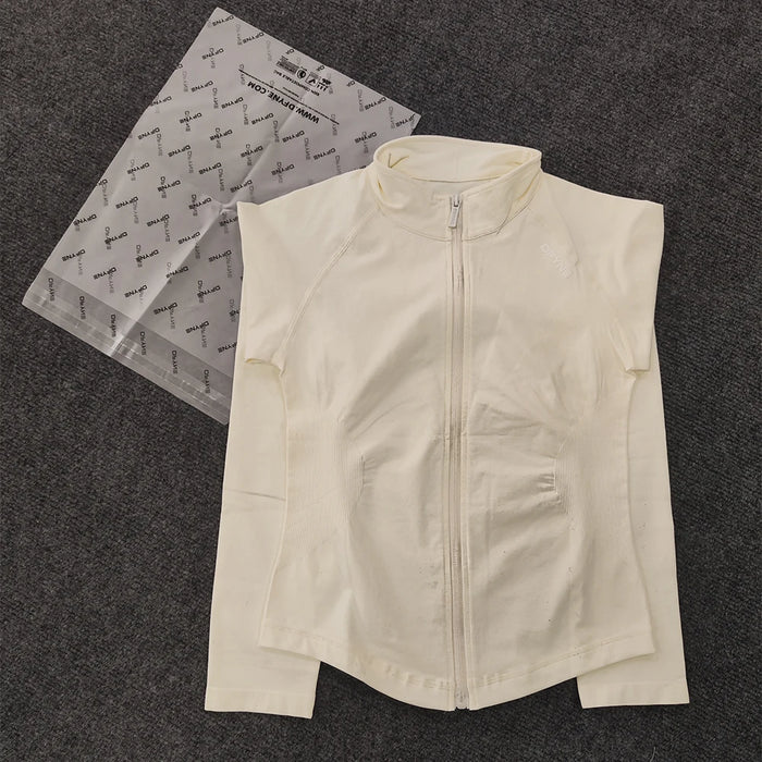 Lightweight Stretchy Dynamic Zip-Up Running Jacket Thumb Holes Running Track Jacket High Neck Breathable Yoga Sportwear