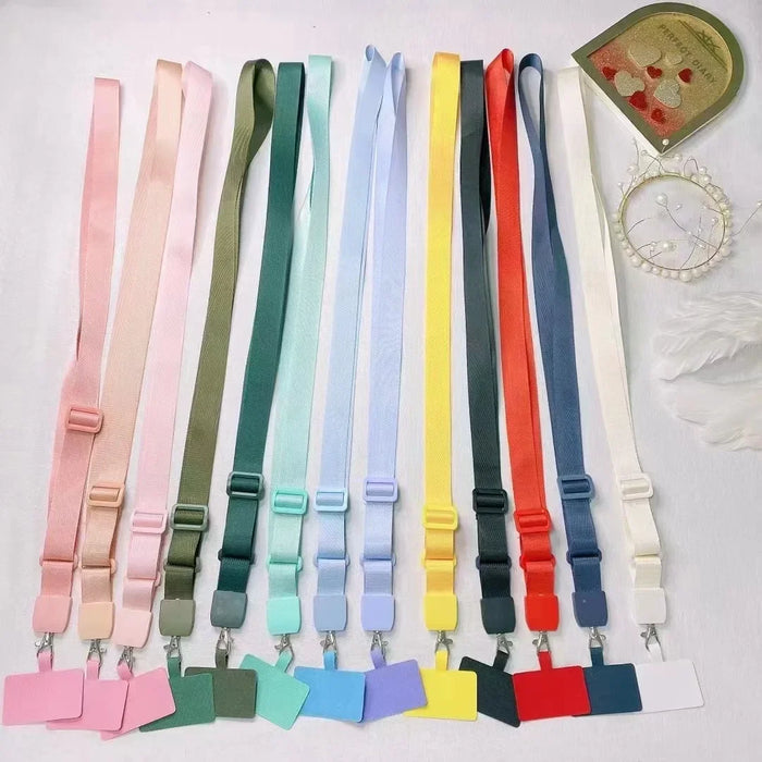 Detachable Adjustable Strap Crossbody Patch Phone Lanyard For Phone Flat Nylon Patch Necklace Clip Snap Hanging Cord Rope