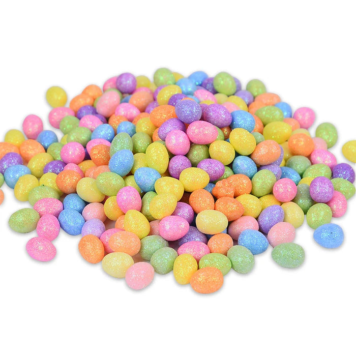 80/160 Pcs Colorful Easter Eggs Glitter Foam Bird Pigeon Happy Easter Party Home Decoration Kids Gift Basket Filler DIY Crafts