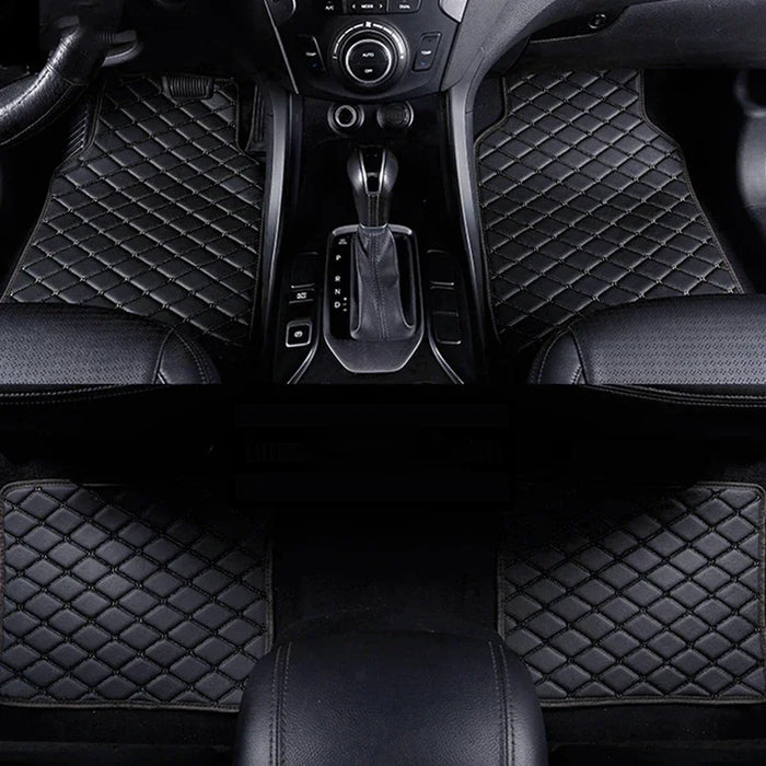 Car Floor Mats 4PCS Universal PU Leather Waterproof Auto Foot Pad Protector