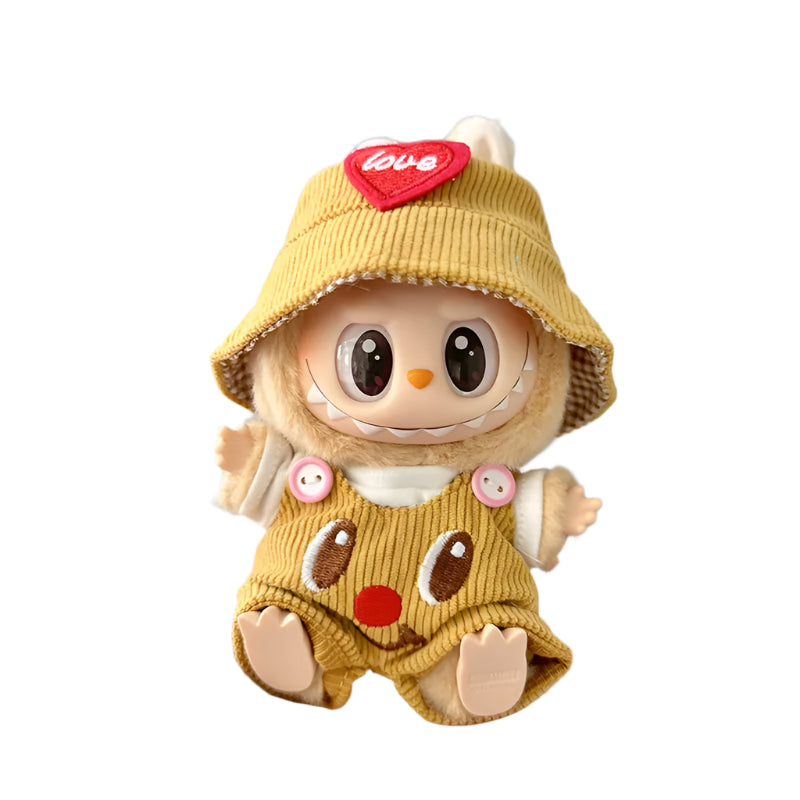 Mini Plush Doll'S Clothes Outfit Accessories For 17cm Korea Kpop Labubu I II Idol Dolls sit party overalls Clothing