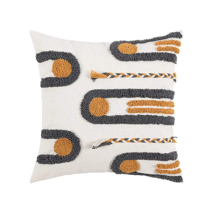 Bohemian Pillow Cushion Cover Geometry Embroidered Tassel EmbroideryLong Pillowcase Living Room Sofa Home Decor Customized