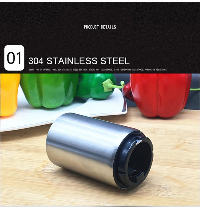 Stainless Steel Beer Bottle Opener Automatic Kitchen Accessories Beer Soda Supplies Kitchen Tool Cap Red Wine Bottle Opener Bar