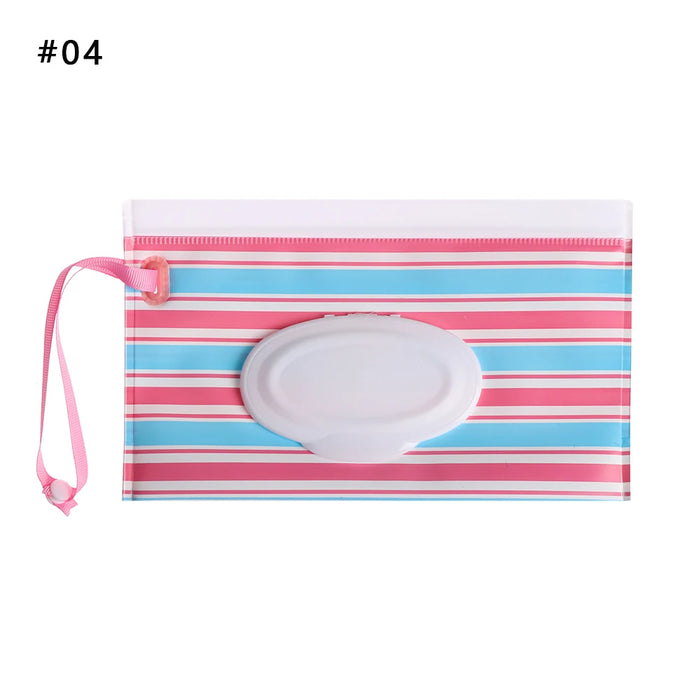 EVA Baby Wet Wipe Pouch Portable Wipes Holder Case Flip Cover Snap-Strap Reusable Refillable Cosmetic Pouch Useful Tissue Box