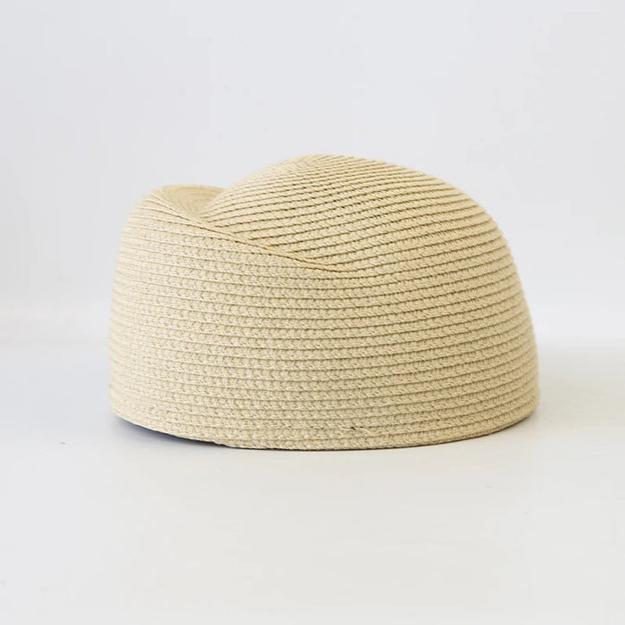 Straw Pillbox Hat Summer Beret Sun Hats Japanese Retro Weeding Fedora Hostess Fashion Millinery Fascinator Designer Painter Hat