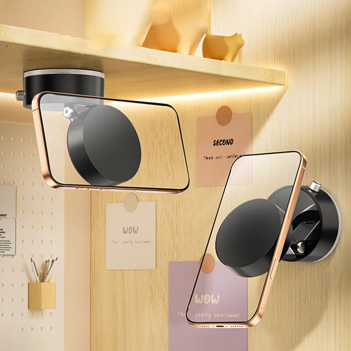 Suction Cup Magnetic Phone Holder Multifunctional Foldable Vacuum Storage Holder for Home Kitchen Vacuum Phone Mount