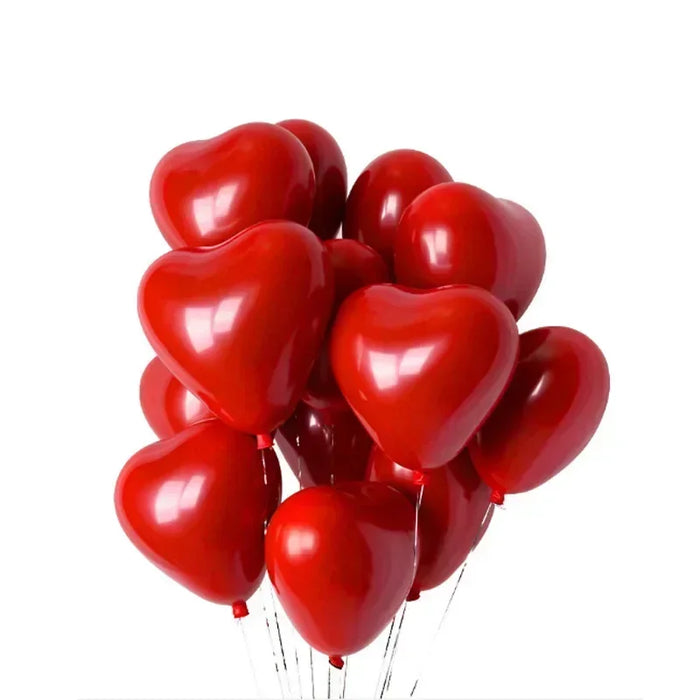 50/100pcs 10inch Red Heart Balloons Valentines Day Balloon for Valentines Decoration